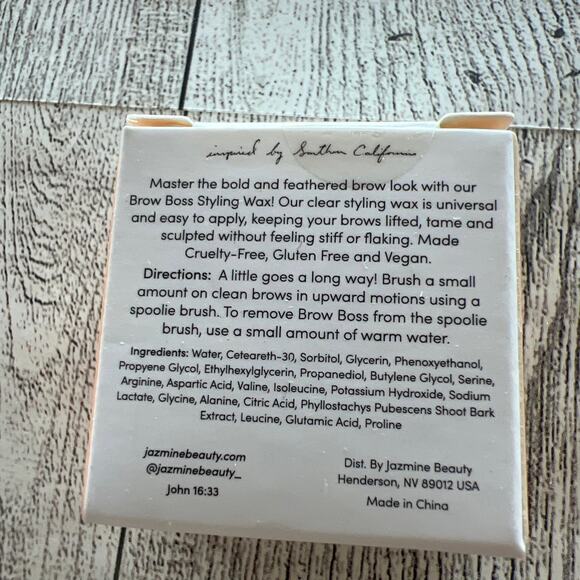 Jazmine Beauty - Brow Boss Brow Styling Wax Clear Brand New vegan cruelty free - Picture 2 of 3